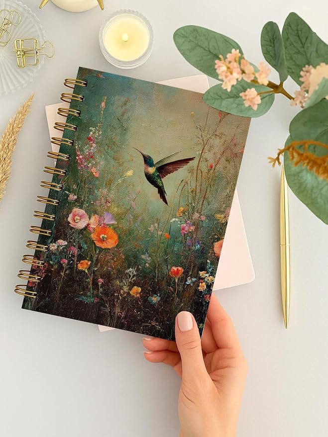 BitKan Vintage Hummingbird Bird Birding Spiral Notebook - Image 3