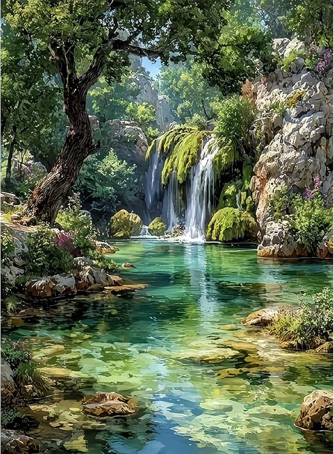 WUDWL Diamond Art Kits for Adults Beginner, DIY Landscape Painting Diamond by WUDWL