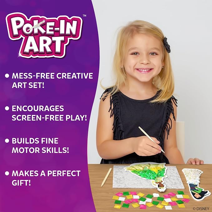 Skillmatics Poke-in Art – Disney Princesses, Mess-Free DIY Wood Craft Kit | - Image 2