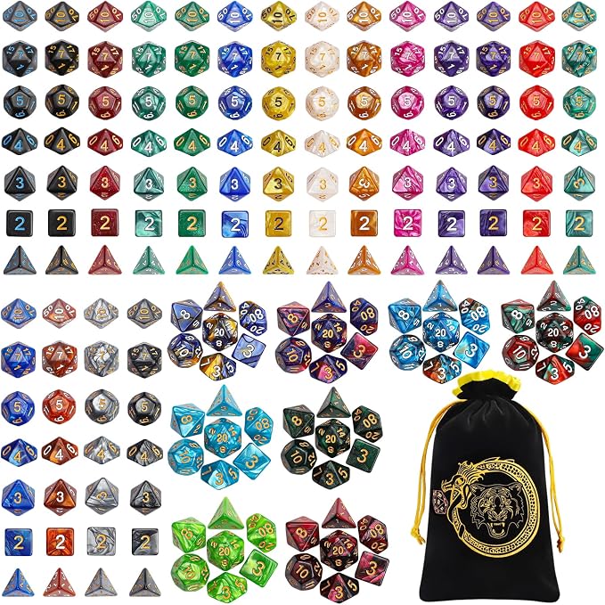 CiaraQ 182pcs Polyhedral Dice Set by CiaraQ
