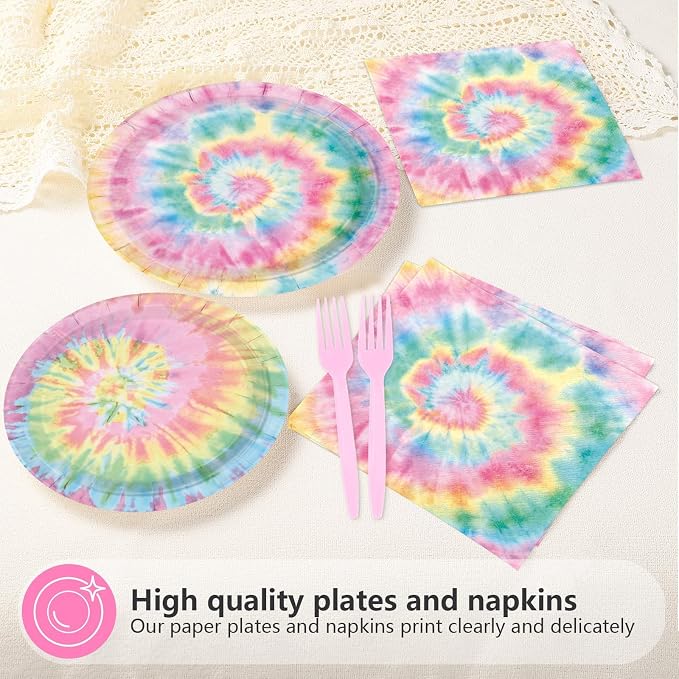 200Pcs Tie Dye Party Decorations - Image 3