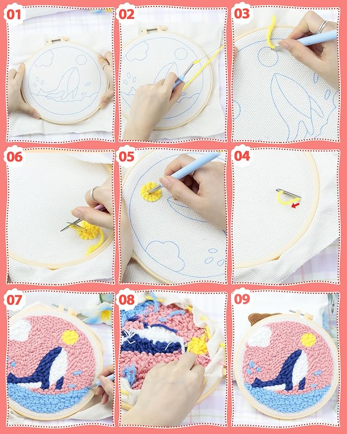 FIVEIZERO DIY Punch Needle Kit for Beginners, Mountain View Punch Embroidery Kit - Image 4