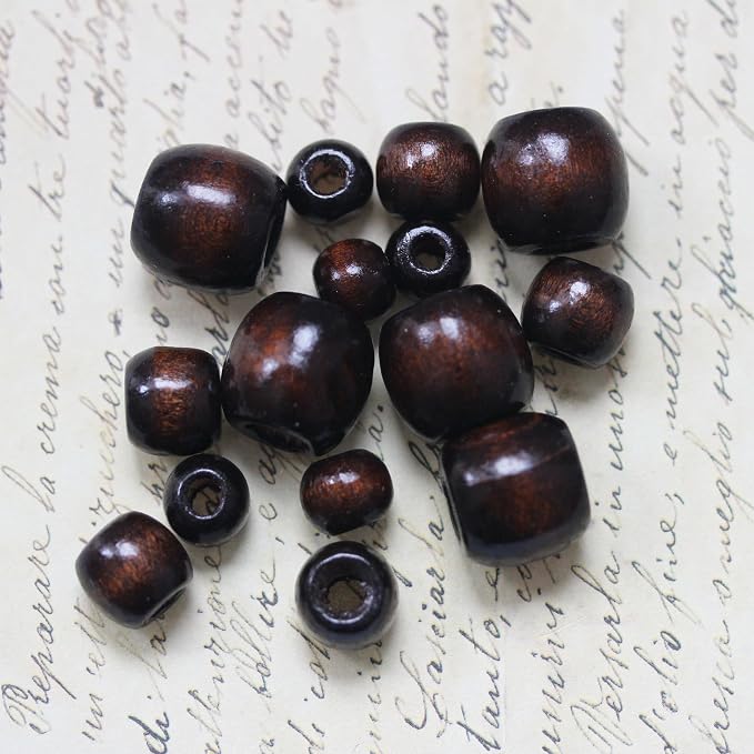 300Pcs Large Wooden Spacer Beads, BetterJonny Natural Wooden Beads Macrame - Image 5