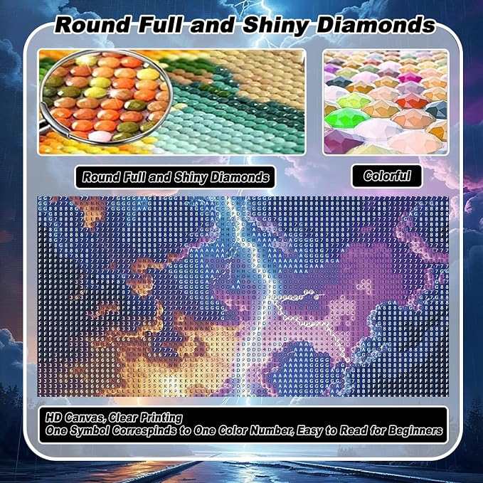VeGuude Diamond Art Kits for Adults, Colorful Lightning 5D Diamond Painting - Image 4