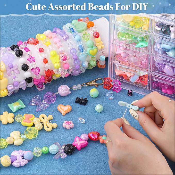 500-550PCS TINKRSTUFF Assorted 8 Mixed Colors Acrylic Beads - Image 4