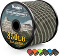 850Ib Reflective Paracord Rope, 50/100/200/500/1000ft 4MM 11 Strand Parachute Cord, Survival Paracord Rope Tie Down for Crafting, Tent, Camping, Clotheline, Hiking, Fishing, Camo Green 1000FT