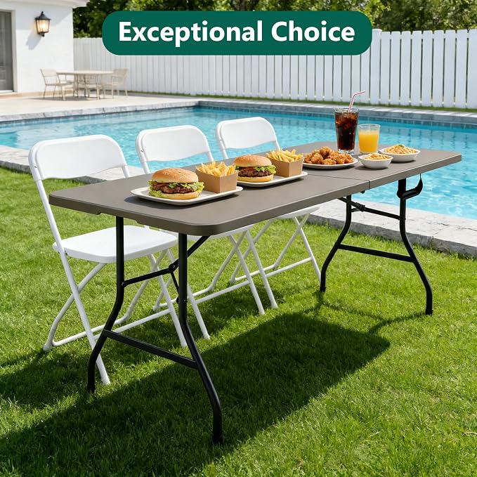 2 Pack Folding Table 6ft - Image 4