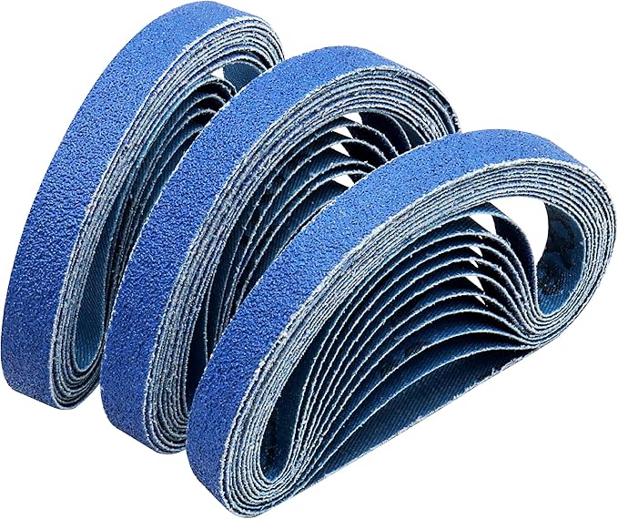 1/2 x 12 Inch Knife Sharpener Sanding Belts, 80 Coarse Grit Zirconia Replacement Sharpening Belt Kit for Official Work Sharp (WSKTS & WSKTS-KT/Mk.1 & Mk.2) Knife & Tool Sharpener, 30 Pcs