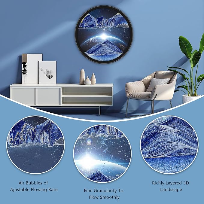 Mtadmai 24" Moving Sand Art, 3D Sand Art Pictures Deep Sea Sandscape Living - Image 7