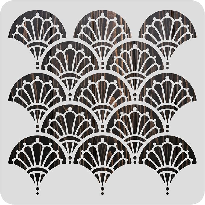 BENECREAT 12x12 Inch Art Deco Stencil by BENECREAT
