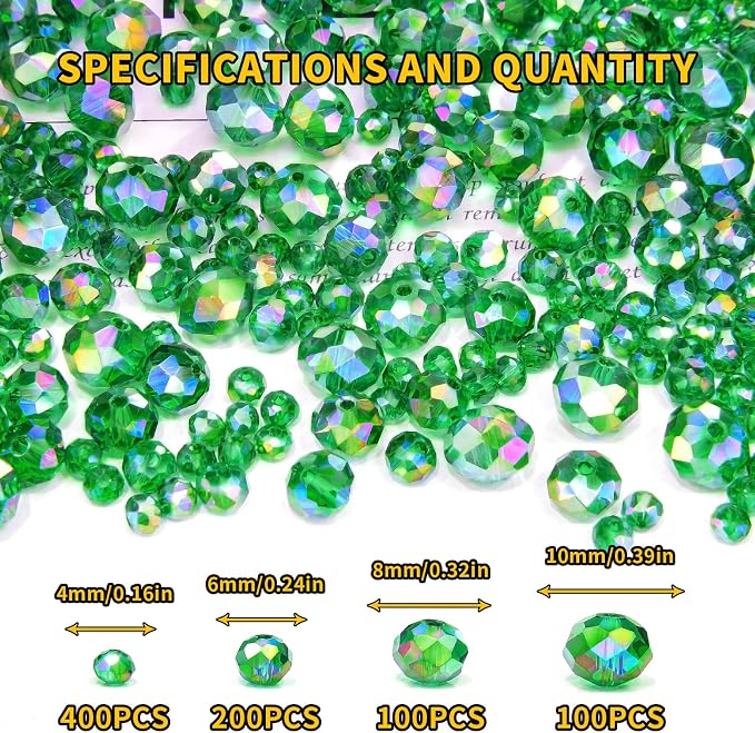 800Pcs 4/6/8/10mm Crystal Glass Beads - Image 2