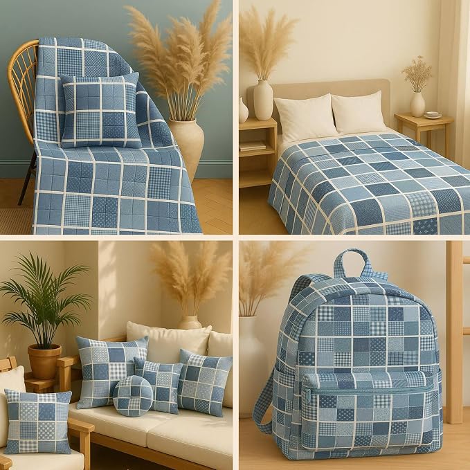 Cotton Satin Patchwork Fabric Panel – 35 Designs, 20×20 cm Squares, Single - Image 9