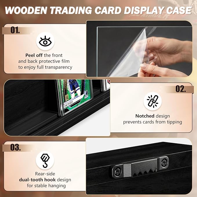 Emfogo Card Display Case, 3 Pack Trading Card Display - Image 4