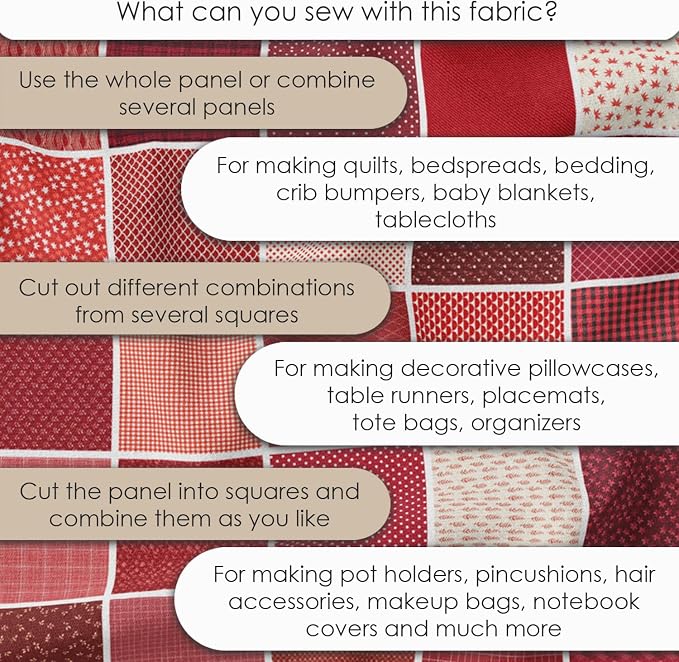 Cotton Satin Patchwork Fabric Panel – 35 Designs, 20×20 cm Squares, Single - Image 8