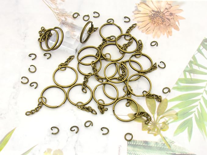 50Sets 1 inch Keychain Rings Bronze Split Round Key Ring - Image 4