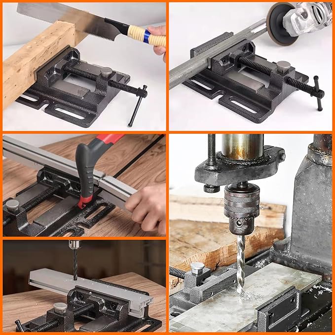MYTEC Heavy Duty Vice for Drill Press, 5.0" Black, Quick Release Workbench Industrial Vise Clamp, High-grade cast steel Bench Clamp