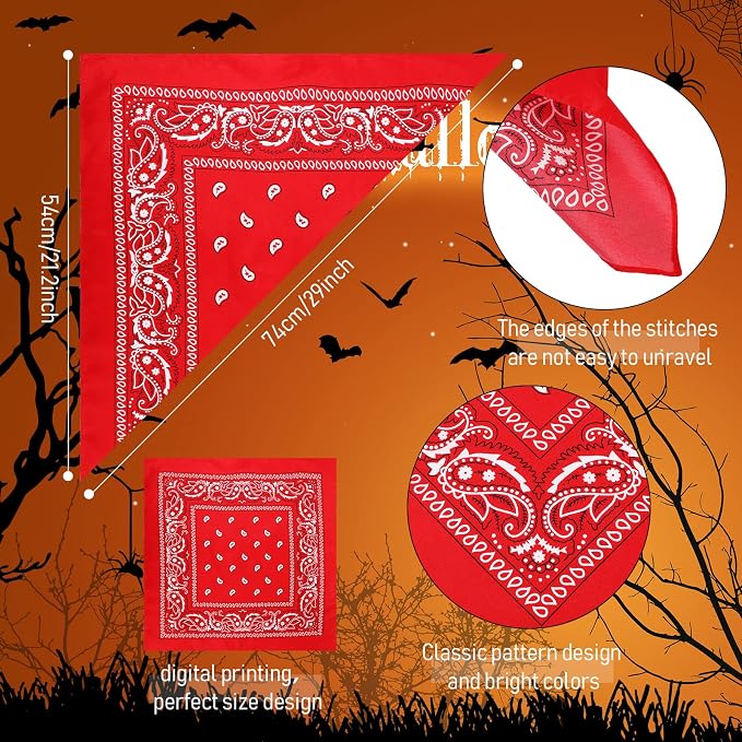 100 Pack Bandanas Unisex Paisley Bandanas Bulk Multi Purpose Cowboy Head Wrap - Image 2