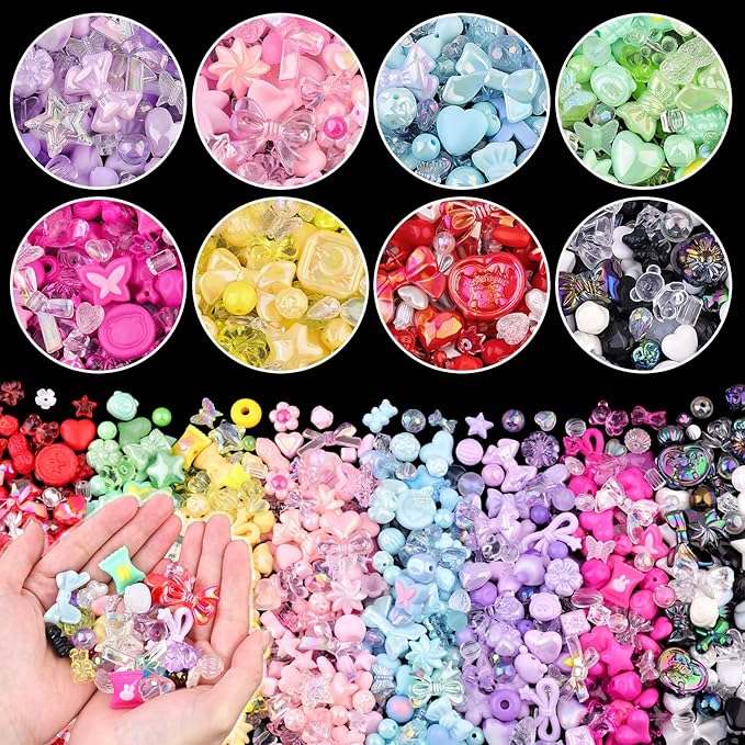 500-550PCS TINKRSTUFF Assorted 8 Colors Mixed Acrylic Beads by TINKRSTUFF