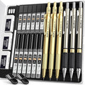 Nicpro Gold Art Mechanical Pencil Set, Metal Drafting Pencil 0.5, 0.9mm & 2mm by Nicpro