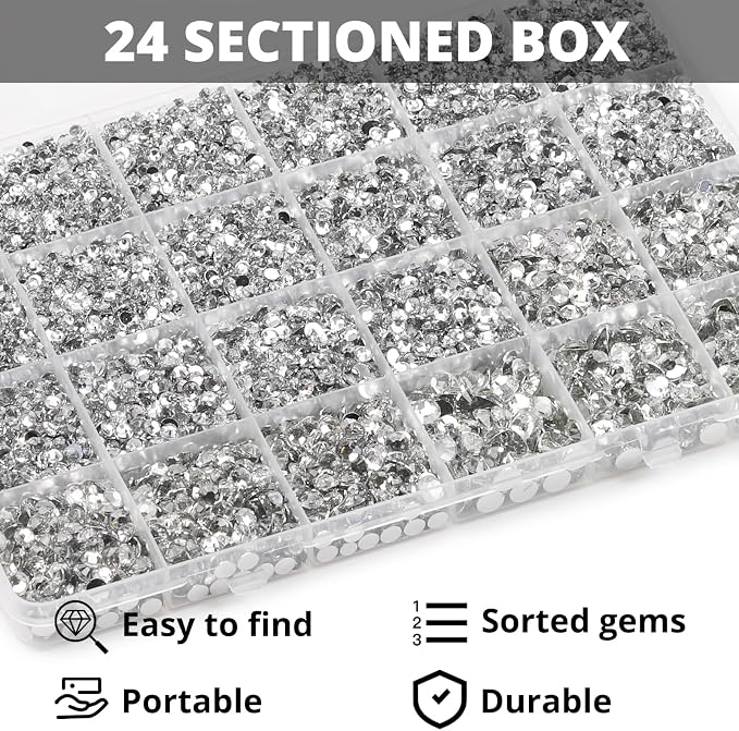32000Pcs Silver Clear Rhinestones - Image 3
