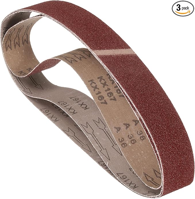 3 Pcs Sanding Belts 1 x 42 Inch 36 Grit Aluminum Oxide Abrasive Sandpaper for Belt Sander Metal Grinding Wood Working Weld Rust Removal