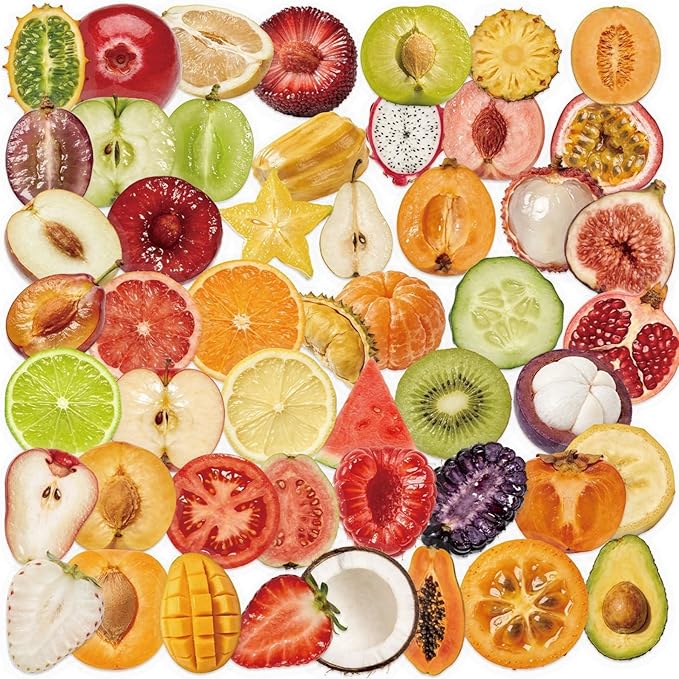 50 Pcs Clear PET Fruit Aesthetic Stickers by Unknown