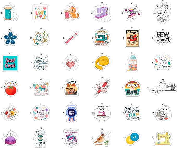 100Pcs Sewing Stickers and Decals - Image 3