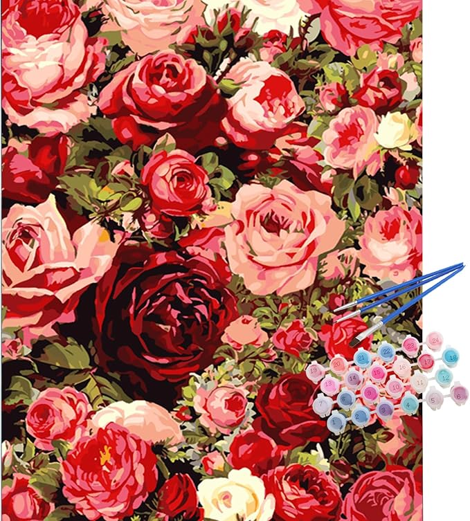 TOCARE Flowers Paint by Numbers Kit by TOCAREDirect