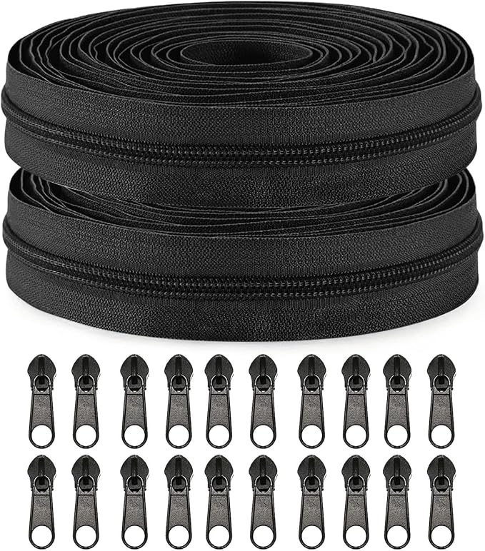 Sawoake #3 Nylon Coil Zippers by The Yard Bulk 10 Yards by Zipper