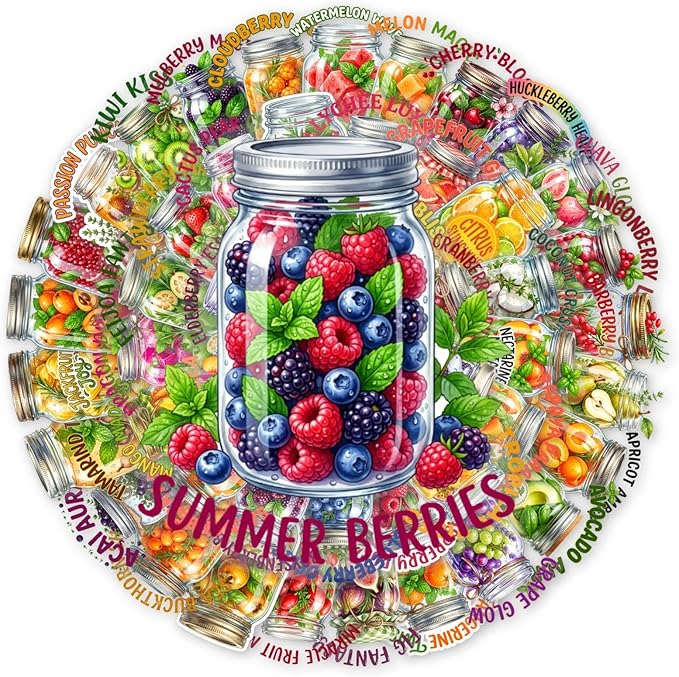50Pcs Unique Transparent Fruit Stickers by Unknown