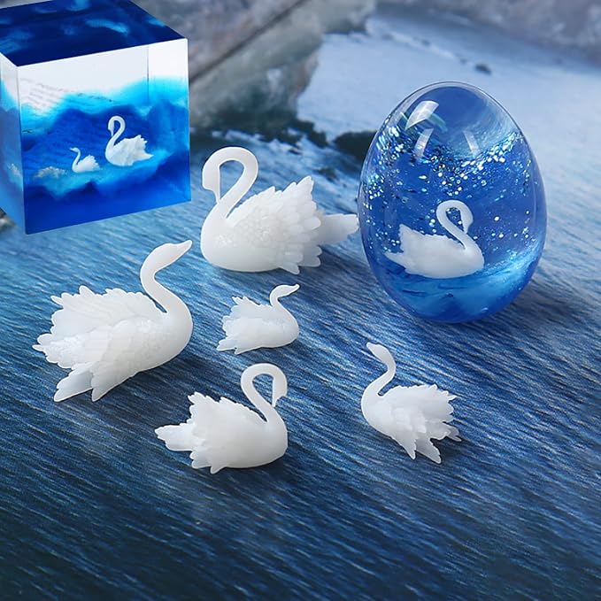 Woohome 14 PCS 3D Jewelry Making Supplies Resin Mould Filler, Mini Swan - Image 8