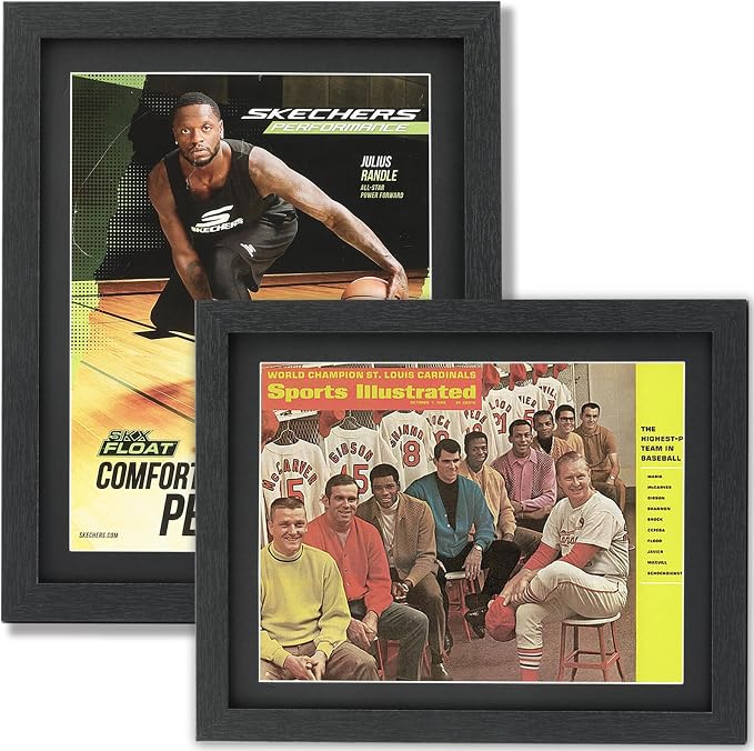 JupDec Sports Magazine Frame 2 Pack, Premium Wood Display Case by JupDec