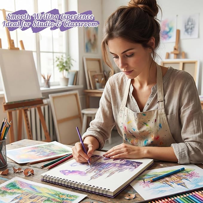 Prudiut Sketch Book 3 Pack, 8.5X11In Violet Spiral Bound Sketch Pad, 50 Sheets - Image 6