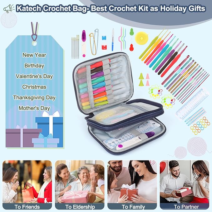 Katech 85-Piece Crochet Hooks Set, Crochet Hook Kit - Image 5