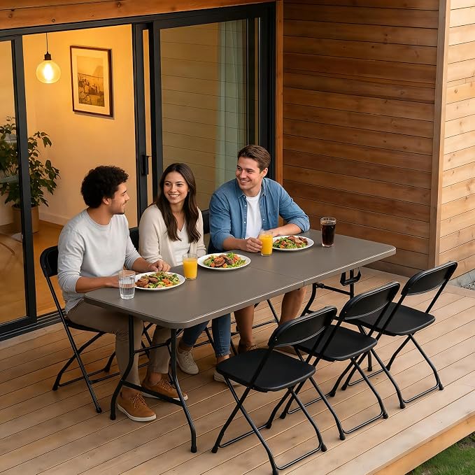 2 Pack Folding Table 6ft - Image 2