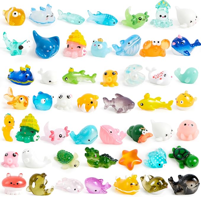 JOYIN 50 Pcs Mini Ocean Resin Animals Figures, Mini Sea Animals Figurines by JOYIN