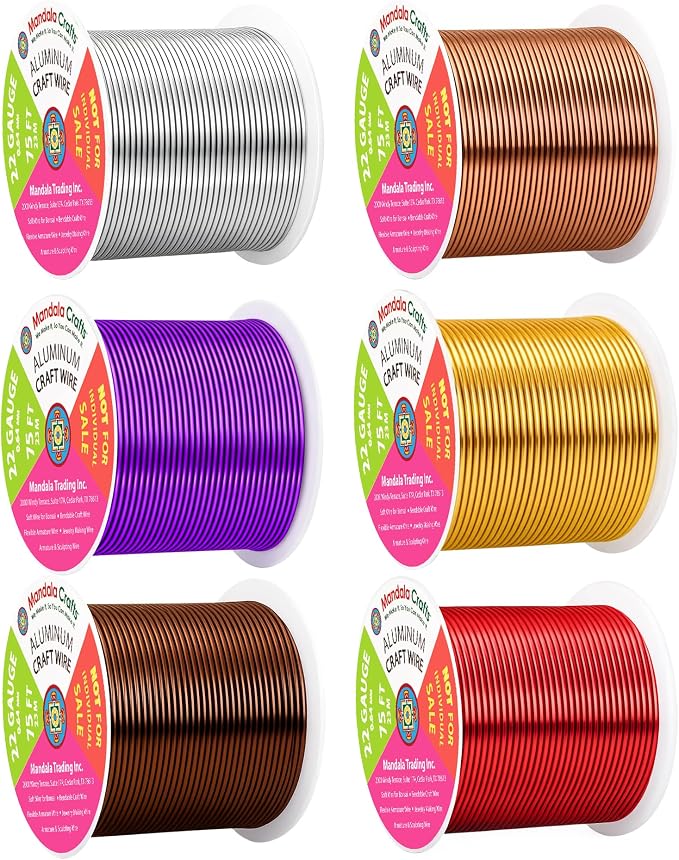 Mandala Crafts 22 GA Purple Brown Red Assorted Anodized Aluminum Craft Wire | by MandalaCrafts