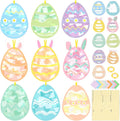 Renbuzhu 48PCS Easter Crafts Bulk: Eggs Paper Suncatchers DIY Kit by Renbuzhu
