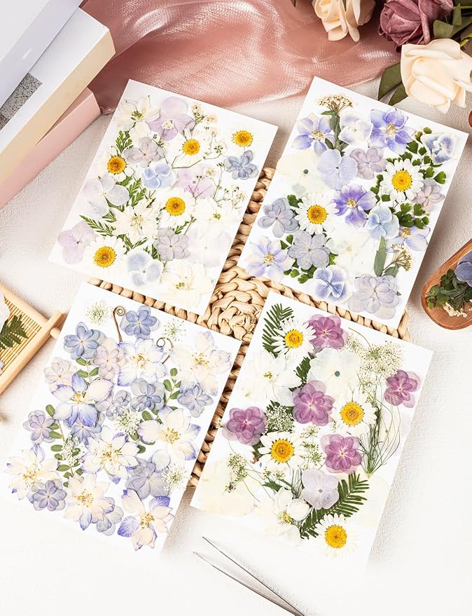 120pcs Dried Pressed Hydrangea Flowers - Image 3