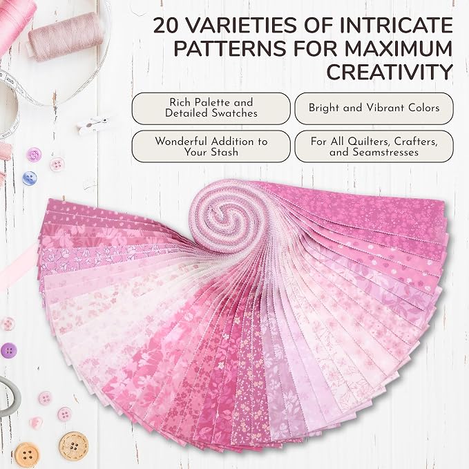 Tinyspool & Co.'s Twirlie Roll 40 Precut Quilting Fabric Strips - Image 4