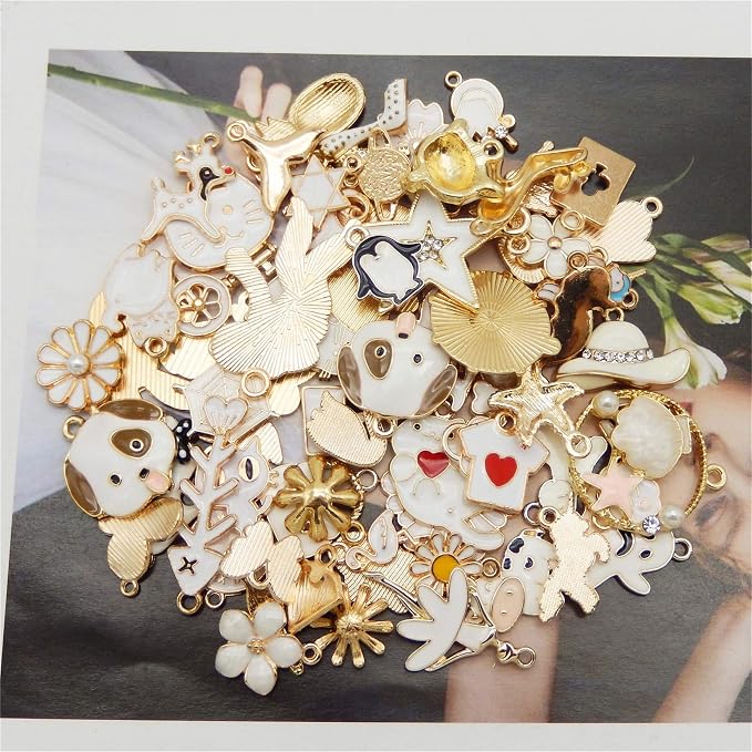 30pcs Mixed Enamel Charms Pendants - Image 3