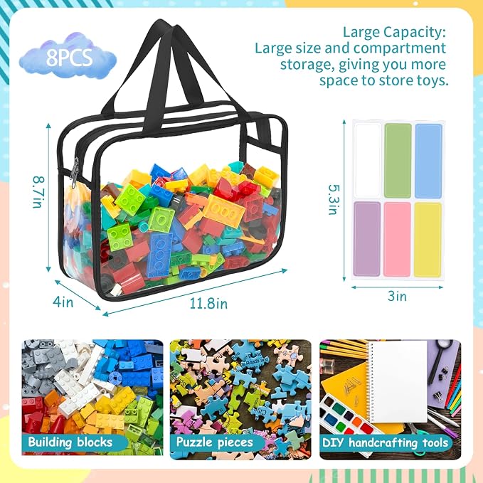 8 Packs Large Toy Storage Bags - Image 2