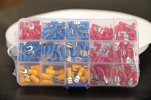 330PCS Crimp Connectors, 2.8mm 4.8mm 6.3mm Male and Female Spade Connector kit, 15 Types Crimp Terminals Electrical Connectors, Electrical Terminals Includes Spade Ring Fork Wire Connectors