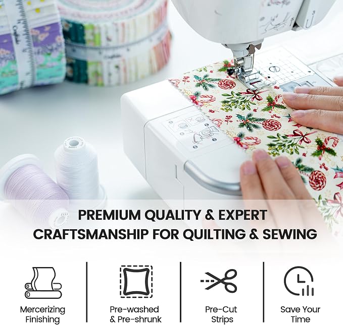 Craftido-20 Options-100% Cotton Jelly Roll Fabric Precut Strips - Image 7