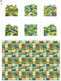 Patchwork Green Hills Cotton Fabric Panel – 6 Designs + Bonus Sheet 29.5×19.6 by FabricsTown