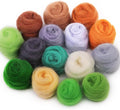 Mayboos 15 Colors Felting Wool, Wool Yarn Roving, Spinning Wool Roving by Mayboos