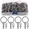 Swpeet 450Pcs 1" 25mm Gun-Black Key Chain Rings Kit, Including 150Pcs Keychain by Swpeet
