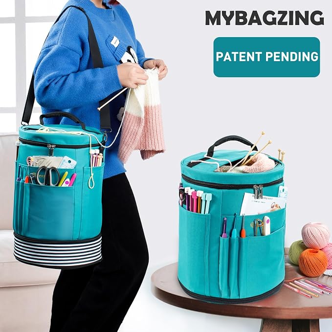 MYBAGZING Expandable Yarn Storage Organizer, Crochet Bag & Yarn Tote - Image 5