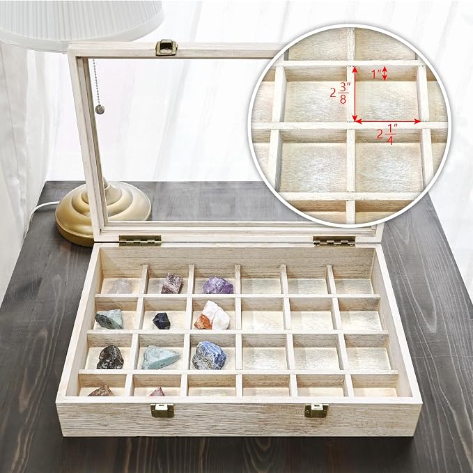 MOOCA Tempered Glass Jewelry Box Organizer, Two-Layer Jewelry Display Case - Image 4