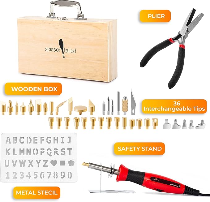 Premium Wood Burning Kit 43PCS, Dual Power Mode Wood Burner Pen Tool - Image 3